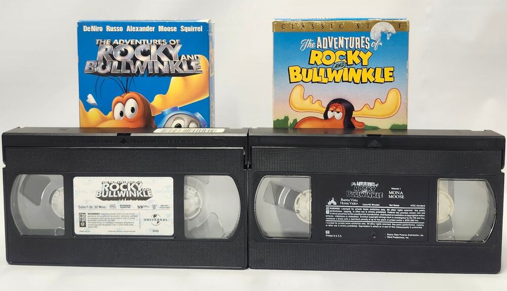 Rocky & Bullwinkle VHS Lot of 2 Mona Moose + 2000 Movie